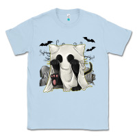 Dusty Blue Ghost Cat Classic Tee - texasbilliewilder