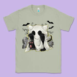 Ghost Cat Classic Tee Designed By Texasbilliewilder