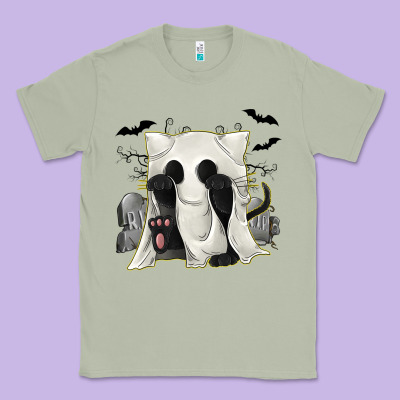 Ghost Cat Classic Tee Designed By Texasbilliewilder