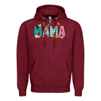 Burgundy Easter Mama Easter Day Zipper Hoodie - Neo Western