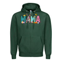 Sports Green Easter Mama Easter Day Zipper Hoodie - Neo Western