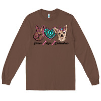Chestnut peace love chihuahua Long Sleeve Tee - RanaPortraitStore