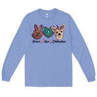Colony Blue peace love chihuahua Long Sleeve Tee - RanaPortraitStore