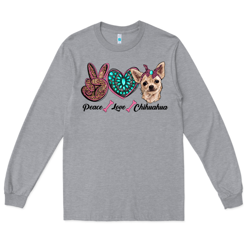Peace Love Chihuahua Long Sleeve Tee by RanaPortraitStore | Teevron