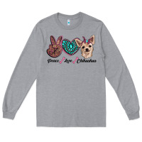 Heather Grey peace love chihuahua Long Sleeve Tee - RanaPortraitStore