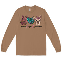 Toasted Coconut peace love chihuahua Long Sleeve Tee - RanaPortraitStore