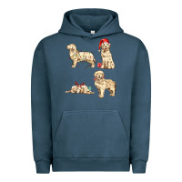 Pigment Midnight Navy christmas dogs Urban Hoodie - MaliasSmallBusiness