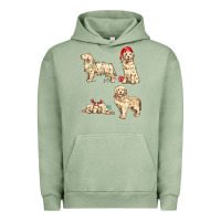 Pigment Oil Green christmas dogs Urban Hoodie - MaliasSmallBusiness