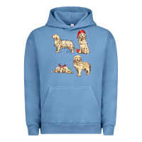 Pigment Pebble Blue christmas dogs Urban Hoodie - MaliasSmallBusiness