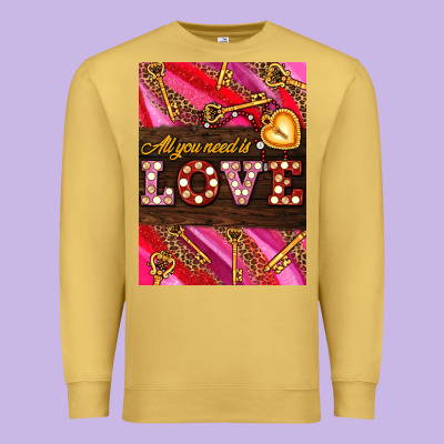 All You Need Is Love Premium Sweatshirt Designed By Adodesignshop