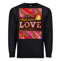 Black all you need is love Premium Sweatshirt - AdoDesignShop