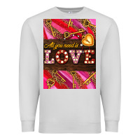 Dove Grey all you need is love Premium Sweatshirt - AdoDesignShop