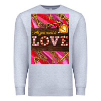 Heather Grey all you need is love Premium Sweatshirt - AdoDesignShop