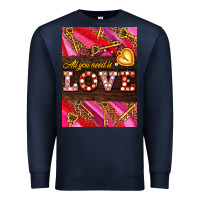 Navy all you need is love Premium Sweatshirt - AdoDesignShop