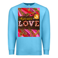 Ocean Blue all you need is love Premium Sweatshirt - AdoDesignShop