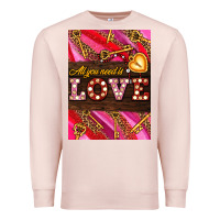 Pale Pink all you need is love Premium Sweatshirt - AdoDesignShop