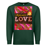 Sports Green all you need is love Premium Sweatshirt - AdoDesignShop
