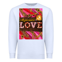 White all you need is love Premium Sweatshirt - AdoDesignShop