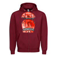 Burgundy red leg guard fa element Zipper Hoodie - FaDigitalArtStudio