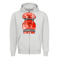 Dove Grey red leg guard fa element Zipper Hoodie - FaDigitalArtStudio