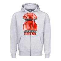 Heather Grey red leg guard fa element Zipper Hoodie - FaDigitalArtStudio