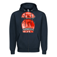 Navy red leg guard fa element Zipper Hoodie - FaDigitalArtStudio