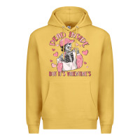 Antique Gold dead inside but it's valentine's Premium Hoodie - MaliasSmallBusiness