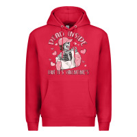 Cardinal dead inside but it's valentine's Premium Hoodie - MaliasSmallBusiness