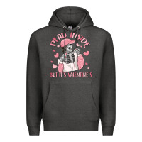 Charcoal Heather dead inside but it's valentine's Premium Hoodie - MaliasSmallBusiness
