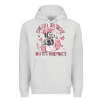 Dove Grey dead inside but it's valentine's Premium Hoodie - MaliasSmallBusiness