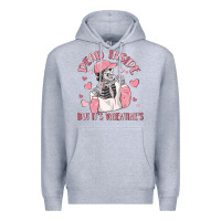 Heather Grey dead inside but it's valentine's Premium Hoodie - MaliasSmallBusiness