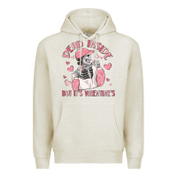 Oatmeal Heather dead inside but it's valentine's Premium Hoodie - MaliasSmallBusiness