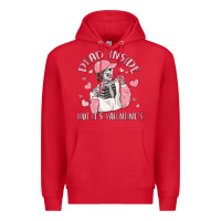 Red dead inside but it's valentine's Premium Hoodie - MaliasSmallBusiness
