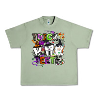Oil Green trick or teeth Urban Heavy Tee - BarkalooDesign