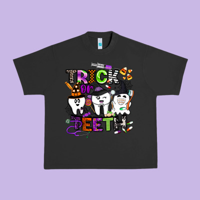 Trick Or Teeth Urban Heavy Tee Designed By Barkaloodesign