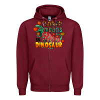 Burgundy rawr means grateful in dinosaur Zipper Hoodie - CowhideDigitalArt
