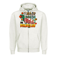 Oatmeal Heather rawr means grateful in dinosaur Zipper Hoodie - CowhideDigitalArt