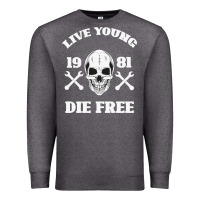 Charcoal Heather Live Young Die Free Premium Sweatshirt - Bettercallsaul
