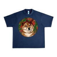 Navy Shiba Inu Christmas Urban Heavy Tee - RanaPortraitStore