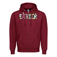 Burgundy Easter Day Zipper Hoodie - Neo Western