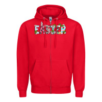 Red Easter Day Zipper Hoodie - Neo Western