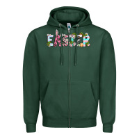 Sports Green Easter Day Zipper Hoodie - Neo Western