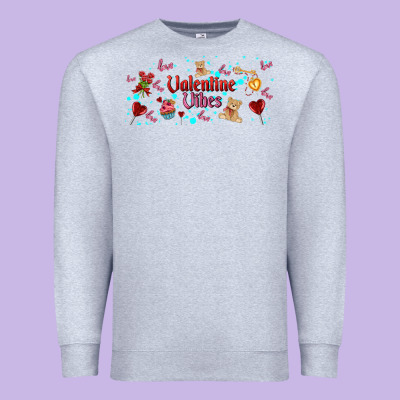 Love Vibes And Valentines Premium Sweatshirt Designed By Adodesignshop