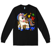 Black autism unicorn Long Sleeve Tee - Zillion Design Studio