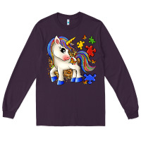Plum autism unicorn Long Sleeve Tee - Zillion Design Studio
