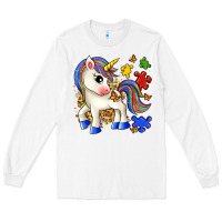 White autism unicorn Long Sleeve Tee - Zillion Design Studio