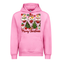 Fuchsia Pink merry christmas wine and cocktails Urban Hoodie - MaliasSmallBusiness