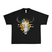 Black cow aztec western bull skull Urban Heavy Tee - texasbilliewilder