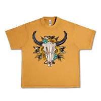 Cow Aztec Western Bull Skull Urban Heavy Tee | Teevron