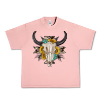Salmon cow aztec western bull skull Urban Heavy Tee - texasbilliewilder